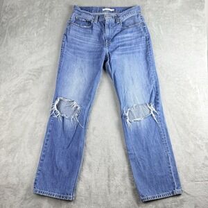 Levis Jeans Womens 29 Blue Denim Cotton Low Pro Straight Distressed Selvedge Y2k